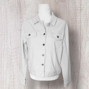 JONES NEW YORK DENIM JACKET WHITE LARGE